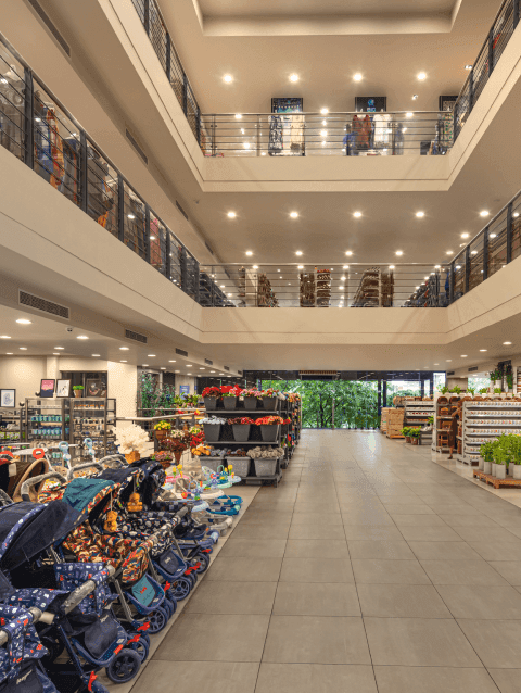 The spacious multi-level Lady J store
